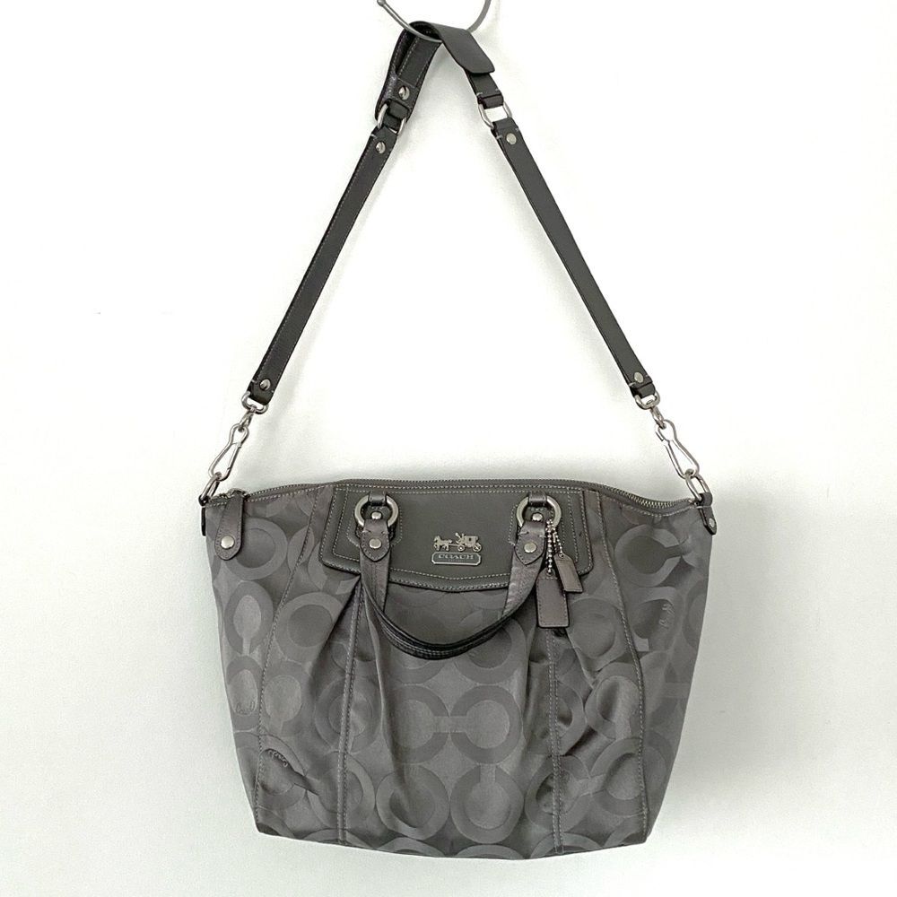 Coach Madison Opt Art Claire Crossbody/Satchel bag Gray & Silver Office Vacation - Picture 4 of 12